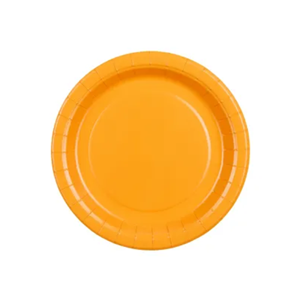 Pappteller - Solid Color - Hellorange klein