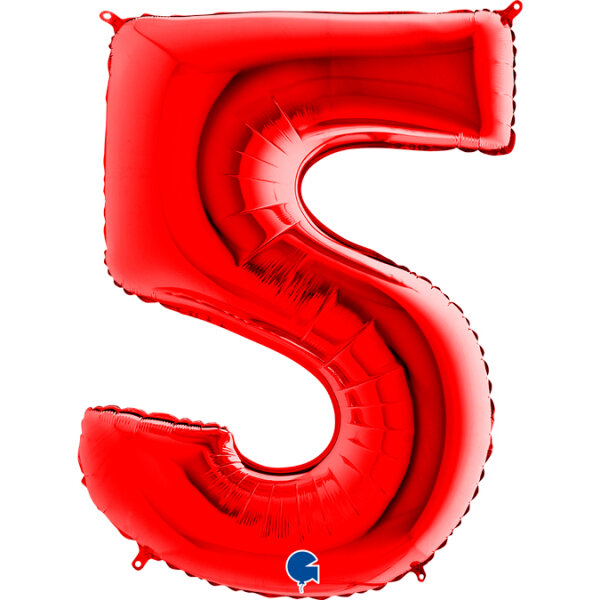 Folienballon Zahl 5 rot