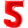 Folienballon Zahl 5 rot