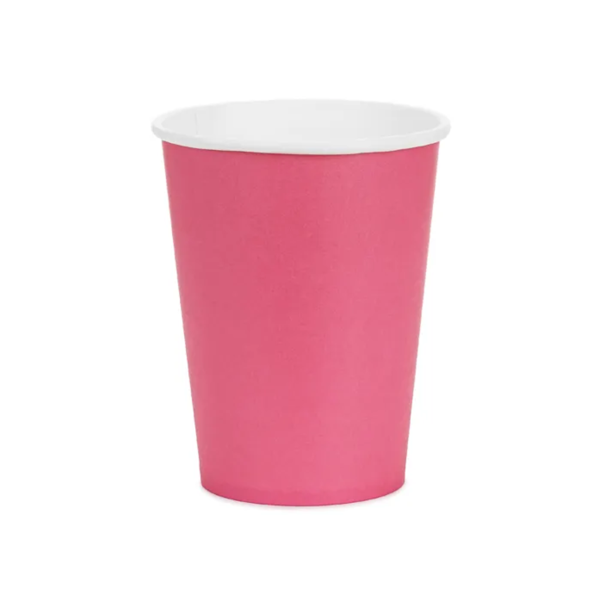 Pappbecher - Solid Color - Dunkelrosa - 250ml