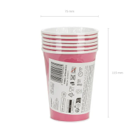 Pappbecher - Solid Color - Dunkelrosa - 250ml