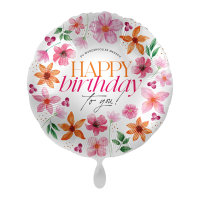 Folienballon HBD - Flowers to a Wonderful Person