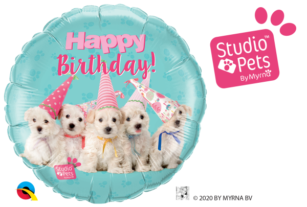 Folienballon HBD - Studio Pets - Puppies Birthday