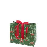 Geschenktüte S Advent Mistelzweig Kerzen