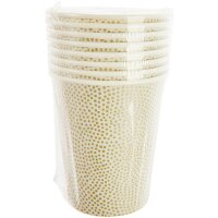 Pappbecher Pünktchen Gold