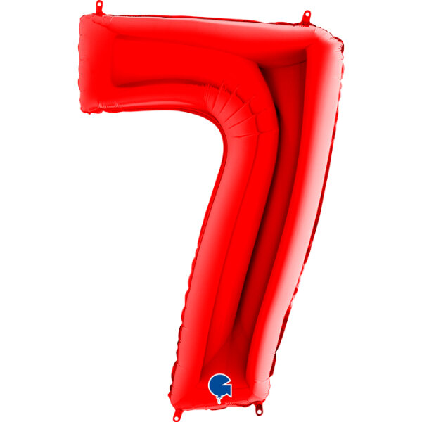 Folienballon Zahl 7 rot