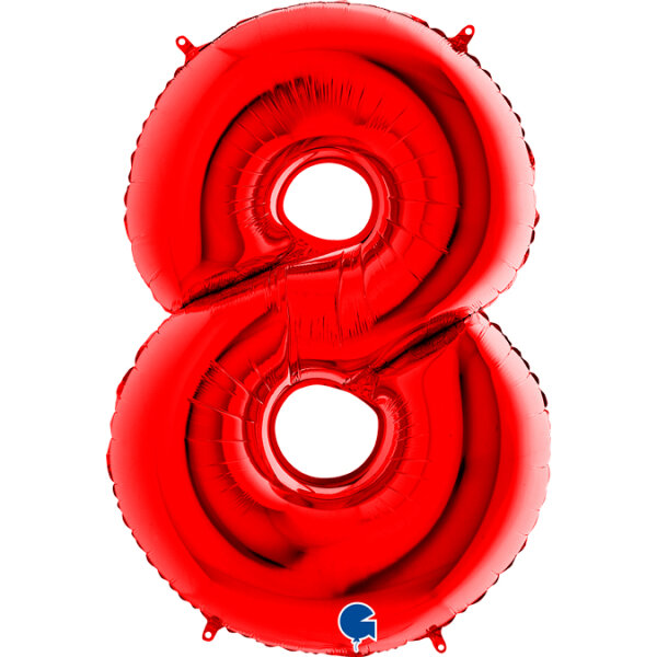 Folienballon Zahl 8 rot