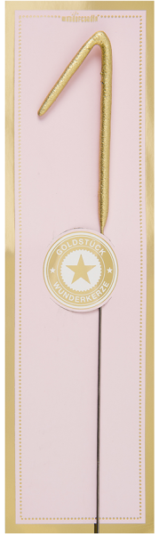 Wunderkerze Zahl 1 gold