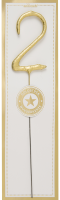 Wunderkerze Zahl 2 gold