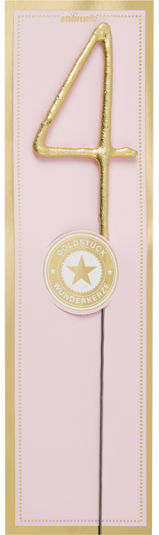Wunderkerze Zahl 4 gold