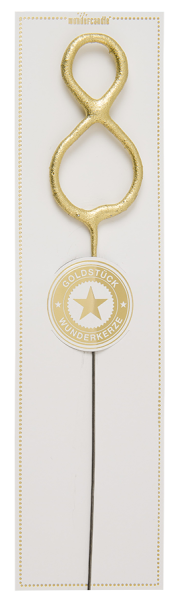 Wunderkerze Zahl 8 gold