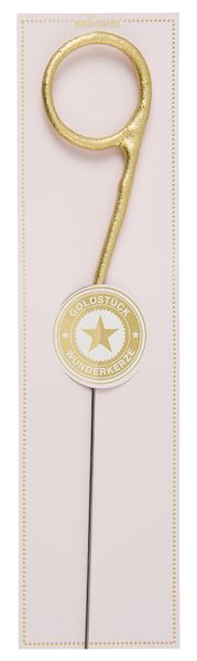 Wunderkerze Zahl 9 gold