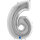 Folienballon Zahl 6 silber