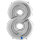 Folienballon Zahl 8 silber