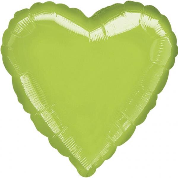 Folienballon Herz limettengrün metallic*