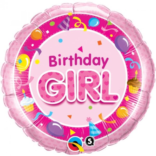 Folienballon HBD - Birthday Girl rosa