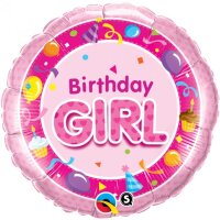 Folienballon HBD - Birthday Girl rosa