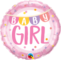 Folienballon Baby - Girl Banner & Dots