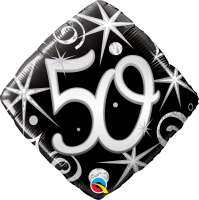 Folienballon Zahl 50 Elegant Sparkles & Swirls