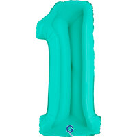 Folienballon Zahl 1 - Tiffany