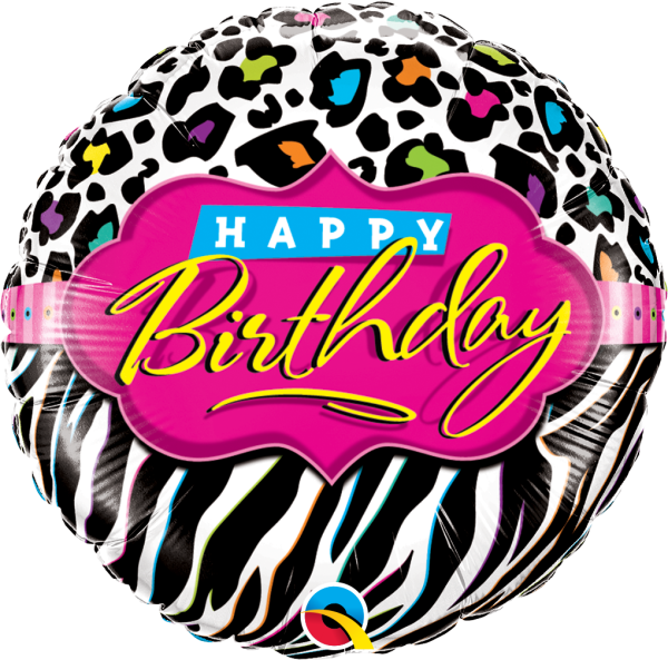 Folienballon HBD - Leopard and Zebra*