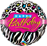 Folienballon HBD - Leopard and Zebra*