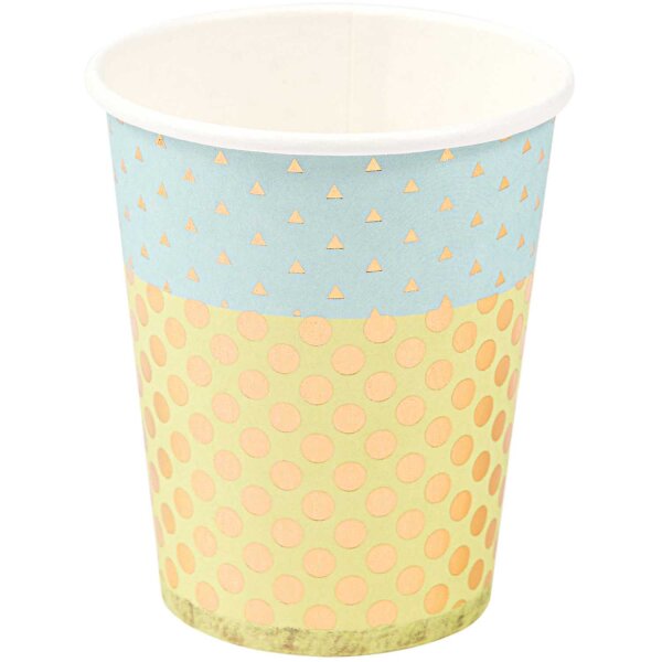 Pappbecher Konfetti blau