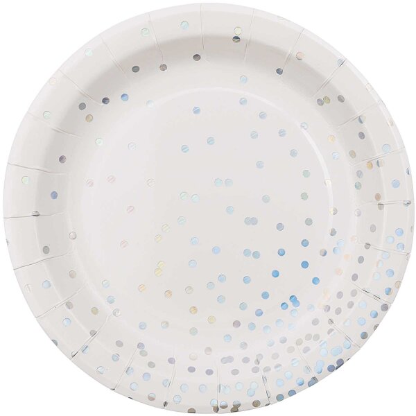 Pappteller Konfetti holographic