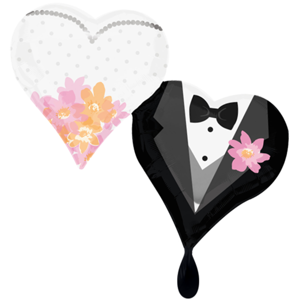 Folienballon Wedding Couple Hearts - Hochzeit
