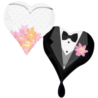 Folienballon Wedding Couple Hearts - Hochzeit