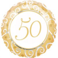 Folienballon Zahl 50 gold
