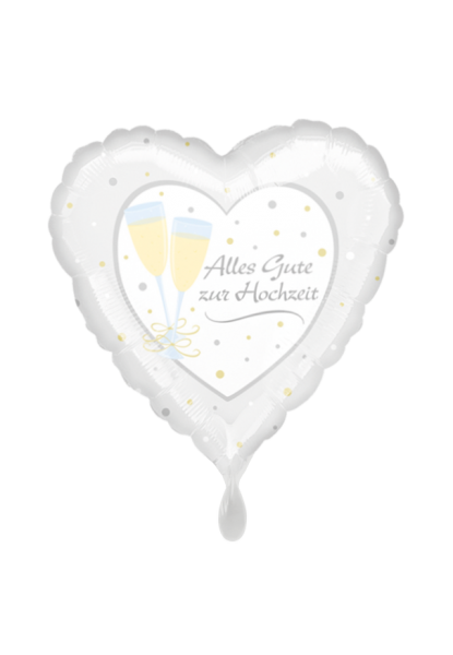 Folienballon Alles Gute zur Hochzeit Sektgläser