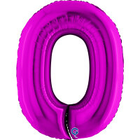 Folienballon Zahl 0 violett