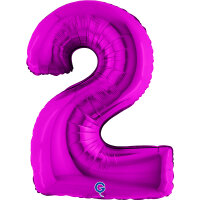 Folienballon Zahl 2 violett
