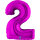 Folienballon Zahl 2 violett