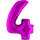 Folienballon Zahl 4 violett
