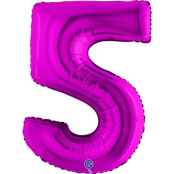 Folienballon Zahl 5 violett