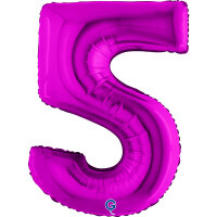 Folienballon Zahl 5 violett