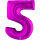 Folienballon Zahl 5 violett