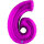 Folienballon Zahl 6 violett