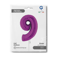 Folienballon Zahl 9 violett