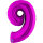 Folienballon Zahl 9 violett