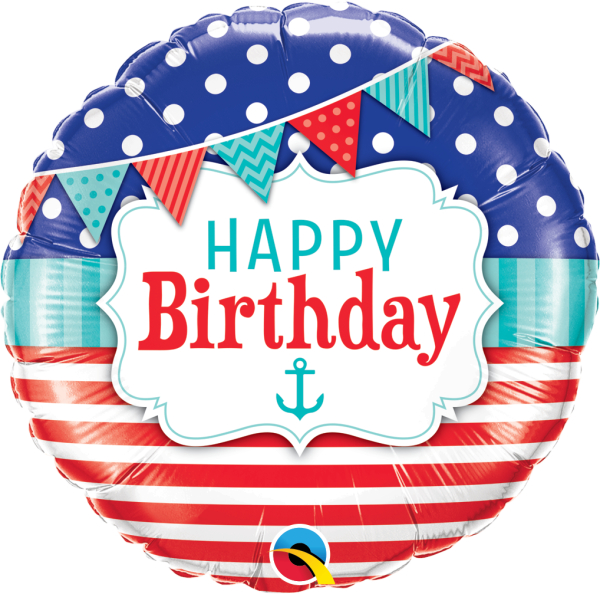 Folienballon Birthday Nautical und Pennants
