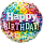 Folienballon HBD - Happy Birthday Rainbow Confetti
