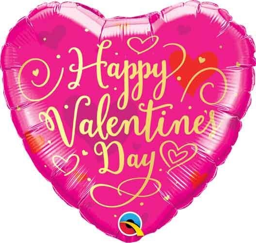 Folienballon Valentin Gold Script