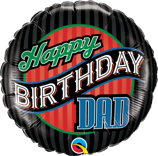 Folienballon Birthday Dad Stripes