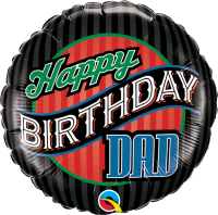 Folienballon Birthday Dad Stripes