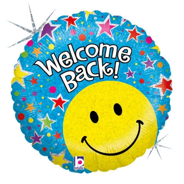 Folienballon Welcome - Welcome Back! Smiley