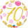 Folienballon Zahl 70 pink & gold Dots