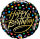 Folienballon Gold Script & Dots Happy Birthday